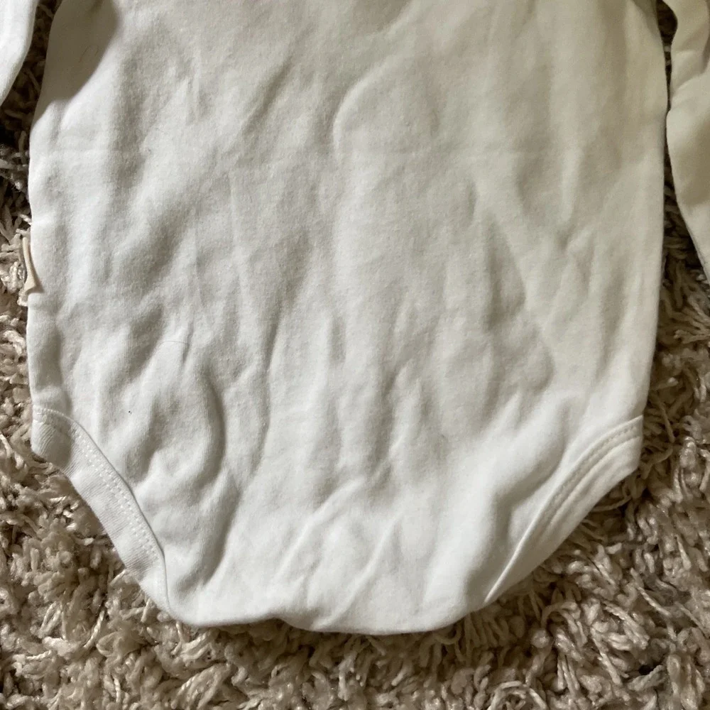 Rabbit Bear Baby Girls Heart Chenille‎ Patch Ruffle Bodysuit White 6-9M